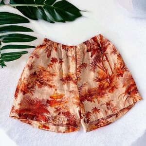 Alanui linen ho'okipa toile de jouy shorts Hawaii hawaiian theme xs